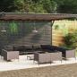 Preview: ARDEBO.de - 14-tlg. Garten-Lounge-Set mit Kissen Poly Rattan Dunkelgrau