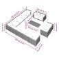 Preview: 14-tlg. Garten-Lounge-Set mit Kissen Poly Rattan Dunkelgrau