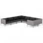 Preview: 8-tlg. Garten-Lounge-Set mit Kissen Poly Rattan Dunkelgrau