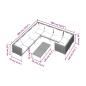 Preview: 9-tlg. Garten-Lounge-Set mit Kissen Poly Rattan Dunkelgrau