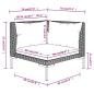 Preview: 9-tlg. Garten-Lounge-Set mit Kissen Poly Rattan Dunkelgrau