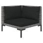 Preview: 9-tlg. Garten-Lounge-Set mit Kissen Poly Rattan Dunkelgrau