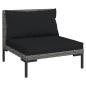 Preview: 9-tlg. Garten-Lounge-Set mit Kissen Poly Rattan Dunkelgrau