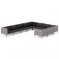 Preview: 10-tlg. Garten-Lounge-Set mit Kissen Poly Rattan Dunkelgrau