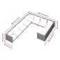 Preview: 10-tlg. Garten-Lounge-Set mit Kissen Poly Rattan Dunkelgrau