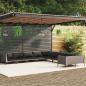 Preview: ARDEBO.de - 10-tlg. Garten-Lounge-Set mit Kissen Poly Rattan Dunkelgrau