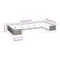 Preview: 10-tlg. Garten-Lounge-Set mit Kissen Poly Rattan Dunkelgrau