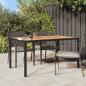 Preview: ARDEBO.de - Gartentisch 150x90x75 cm Poly Rattan und Akazienholz Schwarz