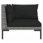 Preview: 3-tlg. Garten-Lounge-Set Dunkelgrau Halbrundes Poly Rattan