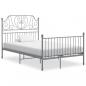 Preview: ARDEBO.de - Bettgestell Grau Metall 120x200 cm 