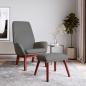 Preview: ARDEBO.de - Relaxsessel mit Hocker Hellgrau Stoff