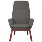 Preview: Relaxsessel mit Hocker Hellgrau Stoff
