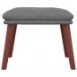 Preview: Relaxsessel mit Hocker Hellgrau Stoff