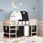 Preview: ARDEBO.de - Kinderhochbett mit Tunnel Weiß & Schwarz 90x190 cm Kiefernholz