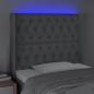 Preview: LED Kopfteil Hellgrau 103x16x118/128 cm Stoff