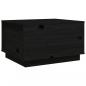 Preview: Couchtisch Schwarz 60x50x35 cm Massivholz Kiefer