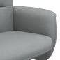 Preview: Relaxsessel mit Fußhocker Hellgrau Stoff