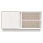 Preview: TV-Schrank Weiß 80x35x40,5 cm Massivholz Kiefer