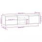 Preview: TV-Schrank Grau 140x35x40 cm Massivholz Kiefer
