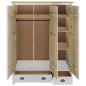Preview: Kleiderschrank mit 3 Türen Hill Weiß 127x50x170 cm Kiefernholz