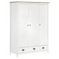 Preview: Kleiderschrank mit 3 Türen Hill Weiß 127x50x170 cm Kiefernholz