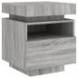 Preview: Nachttisch mit LED-Leuchten Grau Sonoma 40x39x48,5 cm