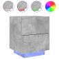Preview: Nachttische mit LED-Leuchten 2 Stk. Betongrau Holzwerkstoff