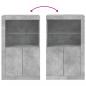 Preview: Beistellschrank mit LED-Leuchten Betongrau Holzwerkstoff