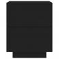 Preview: Nachttische mit LED-Leuchten 2 Stk. Schwarz Holzwerkstoff