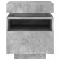 Preview: Nachttisch mit LED-Leuchten Betongrau 40x39x48,5 cm