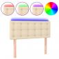 Preview: LED Kopfteil Creme 100x5x78/88 cm Stoff