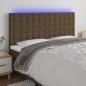 Preview: ARDEBO.de - LED Kopfteil Dunkelbraun 160x5x118/128 cm Stoff