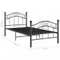 Preview: Bett Schwarz Metall 100x200 cm