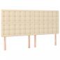 Preview: LED Kopfteil Creme 160x5x118/128 cm Stoff