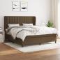 Preview: ARDEBO.de - Boxspringbett mit Matratze Dunkelbraun 160x200 cm Stoff