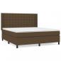 Preview: Boxspringbett mit Matratze Dunkelbraun 160x200 cm Stoff