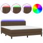 Preview: Boxspringbett mit Matratze & LED Dunkelbraun 160x200 cm Stoff