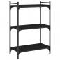 Preview: Bücherregal 3 Böden Schwarz 60x30x86 cm Holzwerkstoff