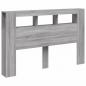 Preview: LED-Kopfteil Grau Sonoma 160x18,5x103,5 cm Holzwerkstoff