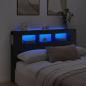 Preview: ARDEBO.de - LED-Kopfteil Schwarz 160x18,5x103,5 cm Holzwerkstoff