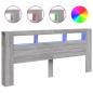 Preview: LED-Kopfteil Grau Sonoma 220x18,5x103,5 cm Holzwerkstoff