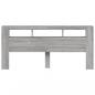 Preview: LED-Kopfteil Grau Sonoma 220x18,5x103,5 cm Holzwerkstoff