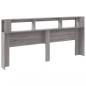 Preview: LED-Kopfteil Grau Sonoma 220x18,5x103,5 cm Holzwerkstoff