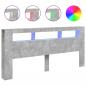 Preview: LED-Kopfteil Betongrau 220x18,5x103,5 cm Holzwerkstoff