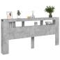 Preview: LED-Kopfteil Betongrau 220x18,5x103,5 cm Holzwerkstoff