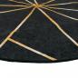 Preview: Teppich Waschbar Schwarz und Golden Ø 120 cm Rutschfest