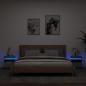 Preview: ARDEBO.de - Nachttische mit LED-Leuchten 2 Stk. Betongrau 40x39x48,5 cm