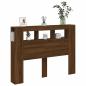 Preview: LED-Kopfteil Braun Eichen-Optik 140x18,5x103,5 cm Holzwerkstoff
