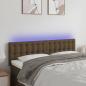 Preview: ARDEBO.de - LED Kopfteil Dunkelbraun 144x5x78/88 cm Stoff