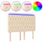 Preview: LED Kopfteil Creme 144x7x118/128 cm Stoff